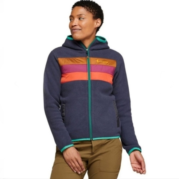 cotopaxi Jackets & Blazers - Cotopaxi Women’s Teca Fleece Hooded Full-Zip Jacket Saturn Blue Striped Size M